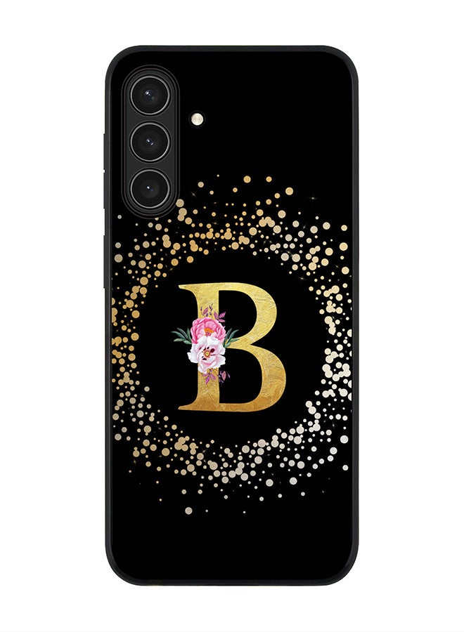 Stylizedd For Samsung Galaxy A26 5G Case,Slim fit Camera Protection, Shockproof Thin Phone cover  - Custom Monogram Floral - B ( Black ) - Image 1
