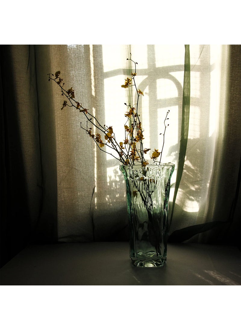 FUNSOBA Funsoba Crystal Clear Glass Flower Vase for Home Wedding Moden Centerpieces Decorative (Green)  - Image 2