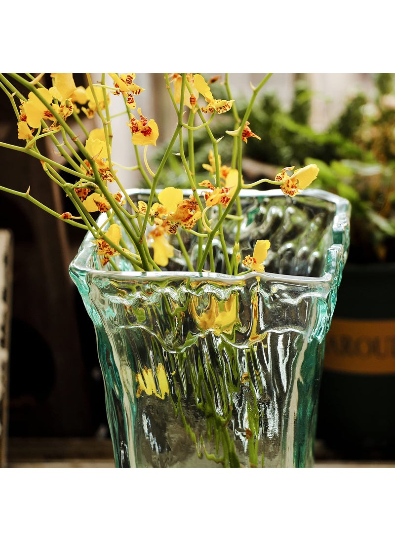 FUNSOBA Funsoba Crystal Clear Glass Flower Vase for Home Wedding Moden Centerpieces Decorative (Green)  - Image 4