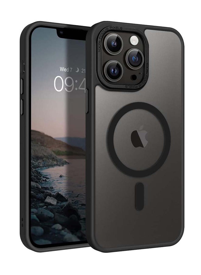Depend Magnetic Case For iPhone 14 Pro, Compatible With MagSafe Shockproof Protection Cover, Translucent Matte Phone Case With Strong Magnet, Slim Case For Apple 14 Pro 6.1 Inch, Black - Image 1