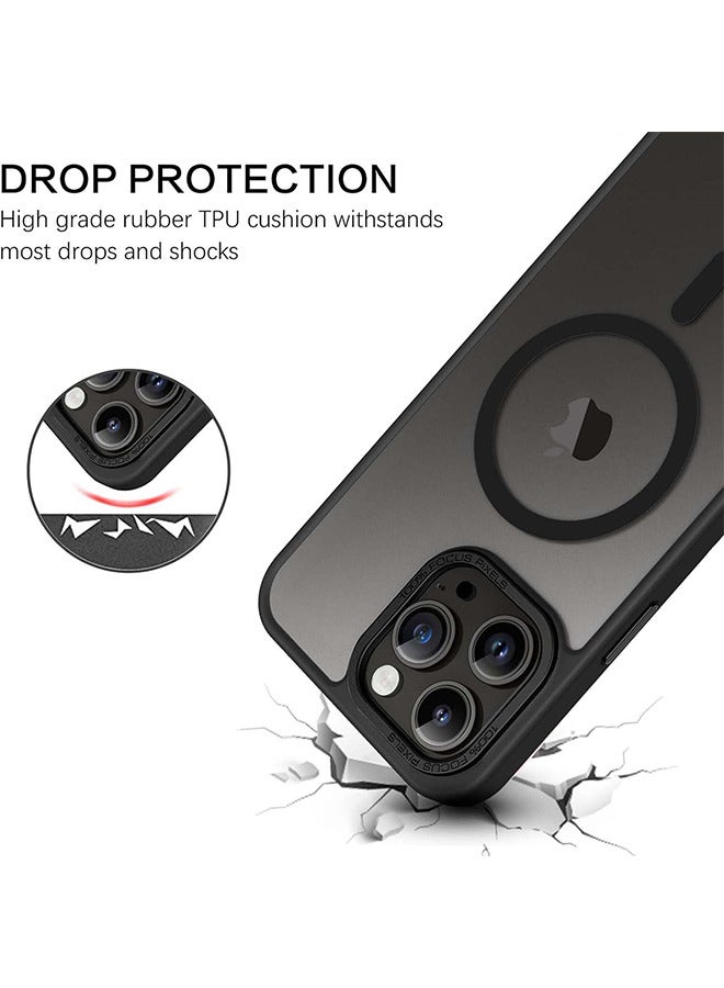 Depend Magnetic Case For iPhone 14 Pro, Compatible With MagSafe Shockproof Protection Cover, Translucent Matte Phone Case With Strong Magnet, Slim Case For Apple 14 Pro 6.1 Inch, Black - Image 3