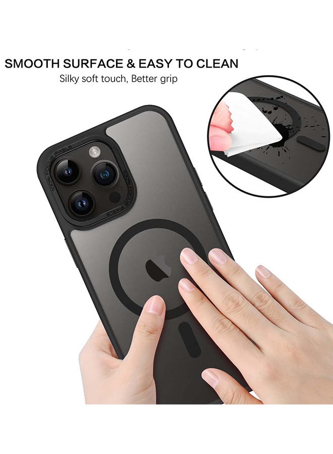 Depend Magnetic Case For iPhone 14 Pro, Compatible With MagSafe Shockproof Protection Cover, Translucent Matte Phone Case With Strong Magnet, Slim Case For Apple 14 Pro 6.1 Inch, Black - Image 4