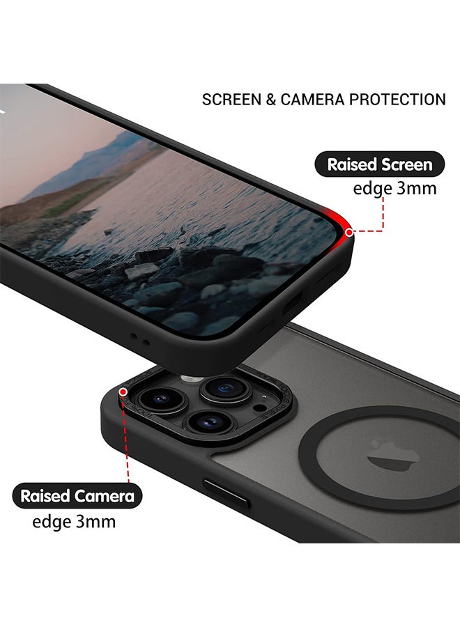 Depend Magnetic Case For iPhone 14 Pro, Compatible With MagSafe Shockproof Protection Cover, Translucent Matte Phone Case With Strong Magnet, Slim Case For Apple 14 Pro 6.1 Inch, Black - Image 5