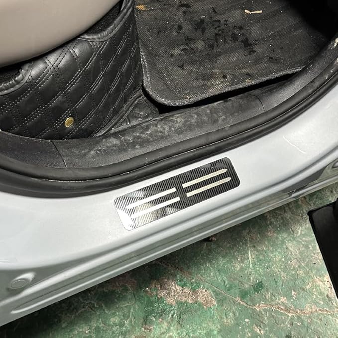 4PCS Door Sill Guard for Nissan Z 2023–2025 2026 Z34,Stainless Steel Scuff Plate,Door Entry Threshold Protector,Anti-Wear Trim,Anti-Scratch Step Plate Guard,Car Accessories,B-Carbon Fiber Normal C-Black - Image 1
