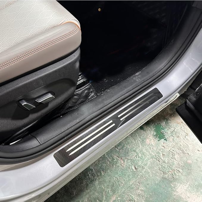 4PCS Door Sill Guard for Nissan Z 2023–2025 2026 Z34,Stainless Steel Scuff Plate,Door Entry Threshold Protector,Anti-Wear Trim,Anti-Scratch Step Plate Guard,Car Accessories,B-Carbon Fiber Normal C-Black - Image 2