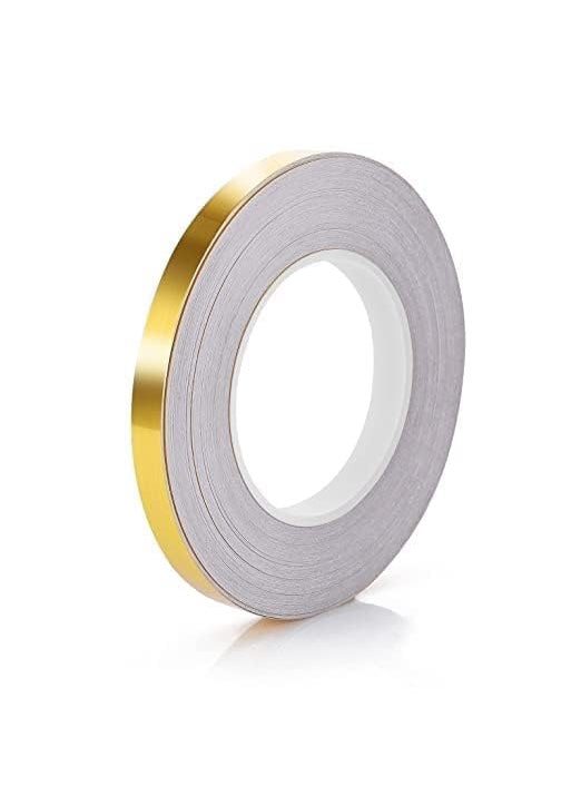 CHIBRO CHIBRO Gold Siver Black Tape Washi Tape Foil Tape Film Tape with Acrylic Adhesive Decor Tape for Detailing Accent Wall Wardrobe Cabinet Bathroom 1CM Golden  - Image 1