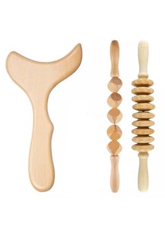XiuWoo 3-Piece Wood Therapy Massage, for Wooden Lymphatic Drainage, Anti Cellulite Massage Set, Roller Lymphatic Drainage, Body Sculpting Tool  - Image 1