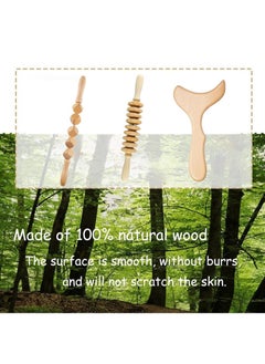 XiuWoo 3-Piece Wood Therapy Massage, for Wooden Lymphatic Drainage, Anti Cellulite Massage Set, Roller Lymphatic Drainage, Body Sculpting Tool  - Image 3