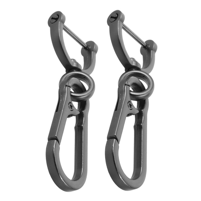 Metal Carabiner Keychain 2pcs Loop For Car Keys Ring Set Sturdy Automotive - Image 2