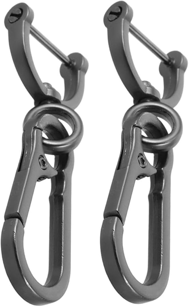 Metal Carabiner Keychain 2pcs Loop For Car Keys Ring Set Sturdy Automotive - Image 1
