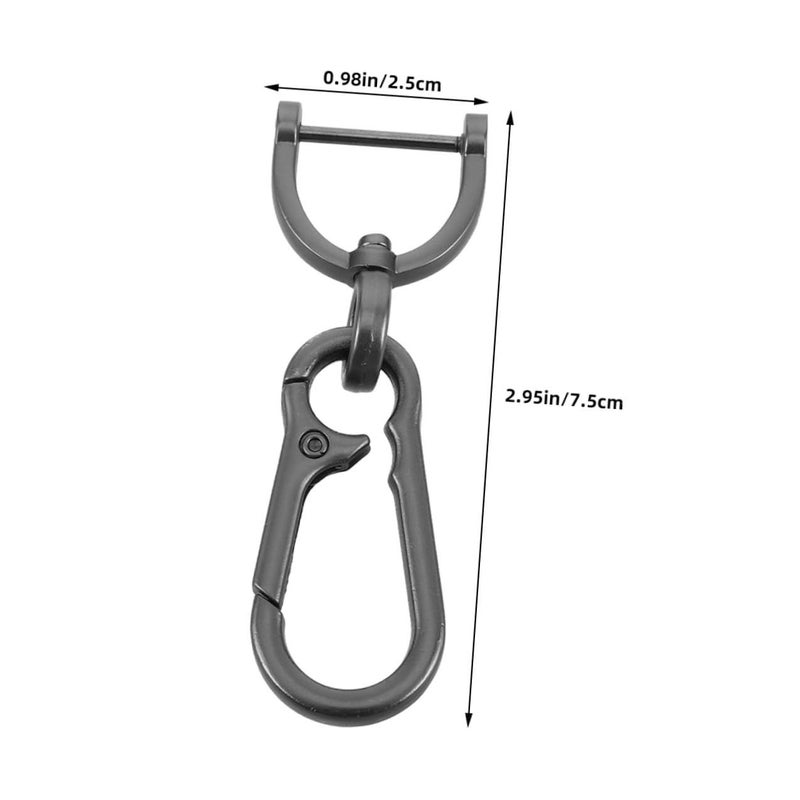 Metal Carabiner Keychain 2pcs Loop For Car Keys Ring Set Sturdy Automotive - Image 3