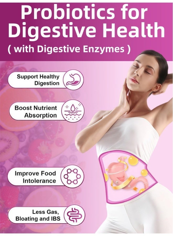 Probiotic Live Women Probiotic 100 Billion CFU 31 Strains 2 Pack 90 Capsules Prebiotic Digestive Health Support - Image 3