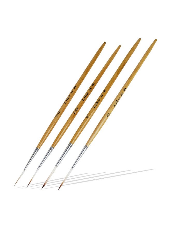 Like-It Like it Long Liner/Detailing Paint Pointed Rigger Script Brushes Range Size: 000, Size: 00, Size: 0, Size: 1 - Image 2