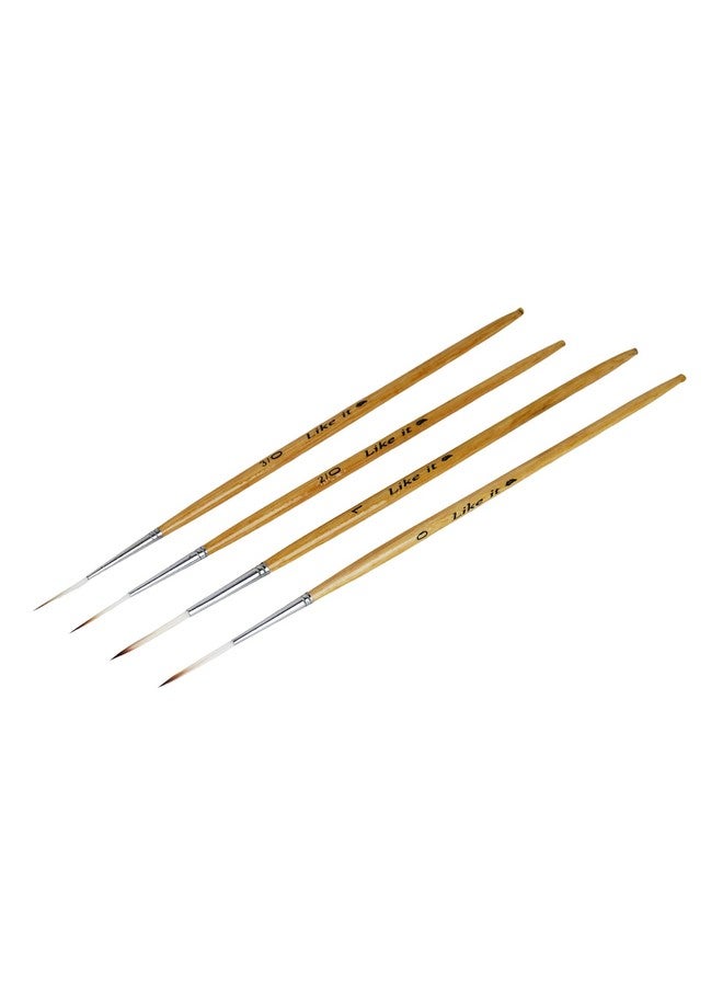 Like-It Like it Long Liner/Detailing Paint Pointed Rigger Script Brushes Range Size: 000, Size: 00, Size: 0, Size: 1 - Image 4