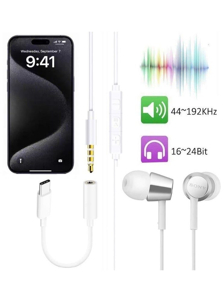 محول صوت من USB Type-C إلى 3.5 مم، كابل تحويل لمقبس سماعات الرأس (أبيض)، متوافق مع الهواتف الذكية والأجهزة اللوحية، محول صوت رقمي - Image 4