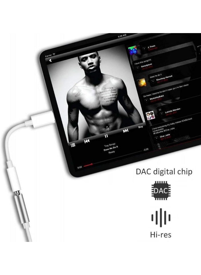 محول صوت من USB Type-C إلى 3.5 مم، كابل تحويل لمقبس سماعات الرأس (أبيض)، متوافق مع الهواتف الذكية والأجهزة اللوحية، محول صوت رقمي - Image 5