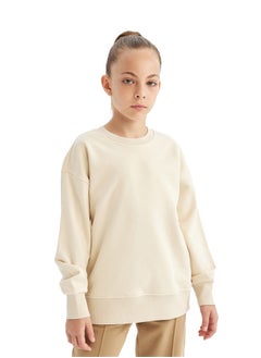 DeFacto Girl Relax Fit Crew Neck Long Sleeve Knitted Sweat Shirt  - Image 1