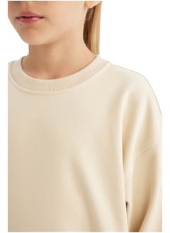 DeFacto Girl Relax Fit Crew Neck Long Sleeve Knitted Sweat Shirt  - Image 3
