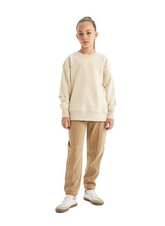 DeFacto Girl Relax Fit Crew Neck Long Sleeve Knitted Sweat Shirt  - Image 4