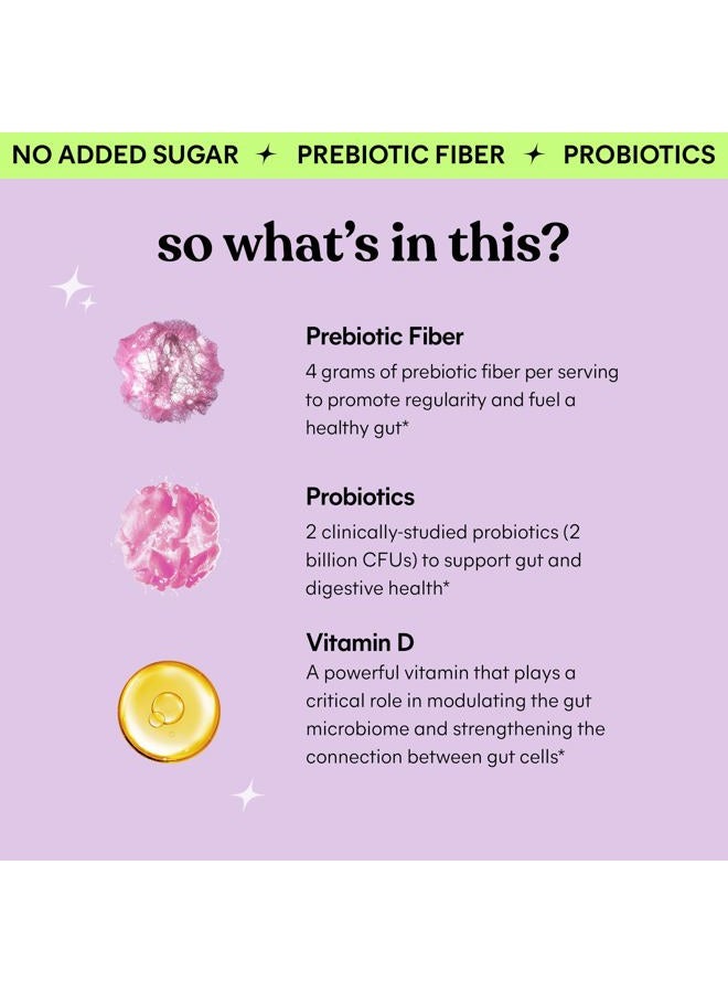 Lemme No. 2 Fiber & Probiotic Gummies for Adults, Promotes Regularity & Digestive Health, No Sugar Added Strawberry Flavor, 4g Prebiotic Fiber & Clinically Studied Probiotic Strains, (60 Count) - Image 3