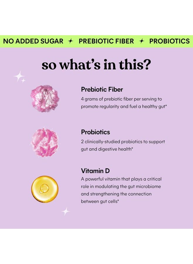 Lemme Fiber & Probiotic Gummies for Adults, Promotes Regularity & Digestive Health, No Sugar Added Strawberry Flavor, 4g Prebiotic Fiber & Clinically Studied Probiotic Strains, (60 Count) - Image 3