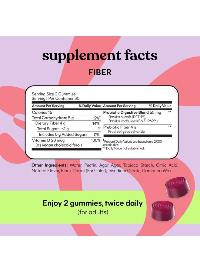 Lemme Fiber & Probiotic Gummies for Adults, Promotes Regularity & Digestive Health, No Sugar Added Strawberry Flavor, 4g Prebiotic Fiber & Clinically Studied Probiotic Strains, (60 Count) - Image 5