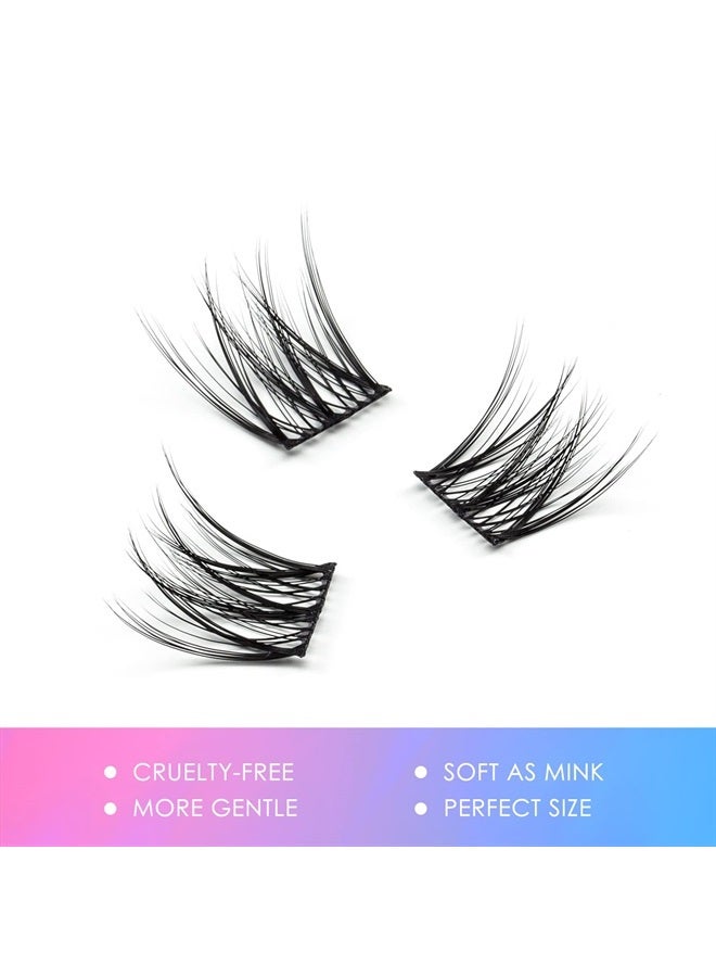 LANKIZ DIY Eyelash Extensions,Individual Lash Extensions Clusters,112 Clusters, Soft and Lightweight 10mm Only Resuale Wide Band Cluster Lashes for Home use (Hybird C curl) - Image 2