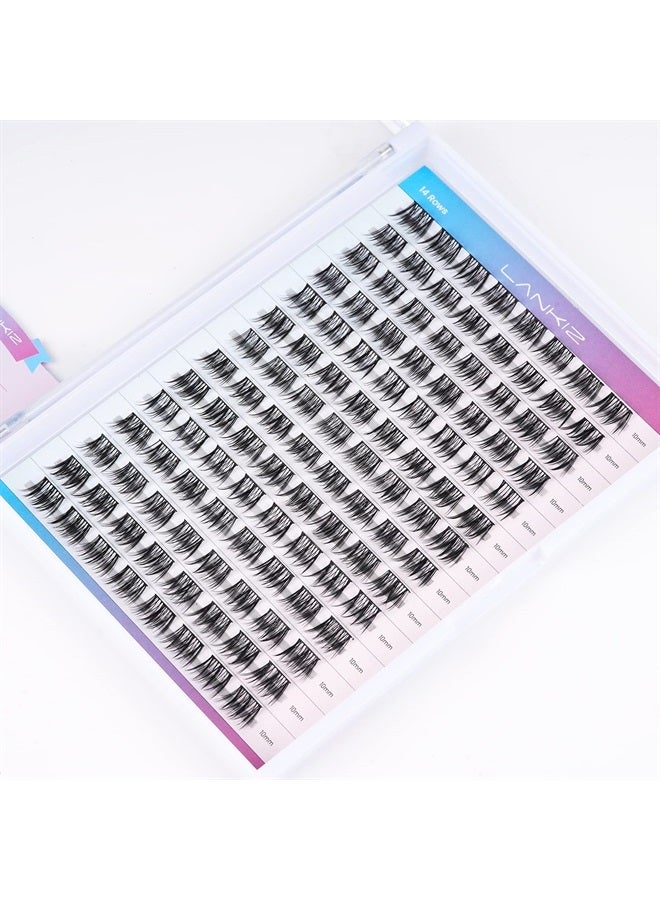 LANKIZ DIY Eyelash Extensions,Individual Lash Extensions Clusters,112 Clusters, Soft and Lightweight 10mm Only Resuale Wide Band Cluster Lashes for Home use (Hybird C curl) - Image 1