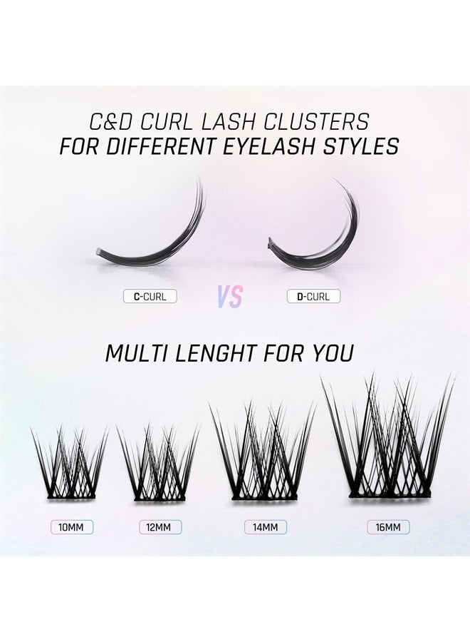 LANKIZ DIY Eyelash Extensions,Individual Lash Extensions Clusters,112 Clusters, Soft and Lightweight 10mm Only Resuale Wide Band Cluster Lashes for Home use (Hybird C curl) - Image 4