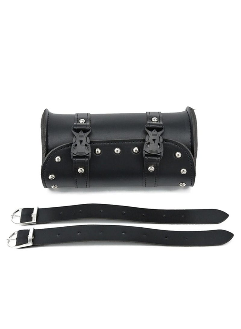 1pcs دراجة نارية حقيبة Saddlebags PU الجلد الأمامية شوكة ذيل أداة حقيبة الأمتعة ل هارلي المروحية بوبر كروزر سبورتستر (أسود) - Image 2