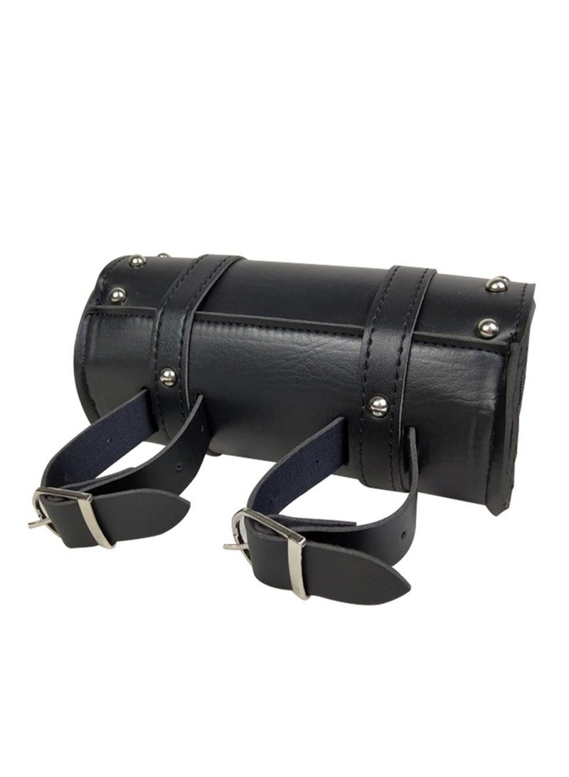 1pcs دراجة نارية حقيبة Saddlebags PU الجلد الأمامية شوكة ذيل أداة حقيبة الأمتعة ل هارلي المروحية بوبر كروزر سبورتستر (أسود) - Image 4