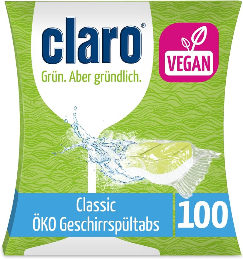 Classic XXL - Eco Friendly Dishwasher Detergent Tablets - 100 Count - Phosphate Free Dish Tabs - Value Pack