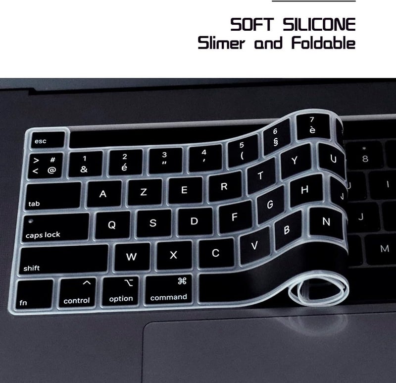 HRH Ultra Thin French Language AZERTY Silicone Keyboard Cover Skin for MacBook Pro 13 inch 2020(Model A2289/A2251/A2338 M1 Chip) and for MacBook Pro 16" 2019 (Model A2141) Accessories - Image 5