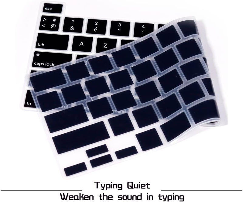 HRH Ultra Thin French Language AZERTY Silicone Keyboard Cover Skin for MacBook Pro 13 inch 2020(Model A2289/A2251/A2338 M1 Chip) and for MacBook Pro 16" 2019 (Model A2141) Accessories - Image 3