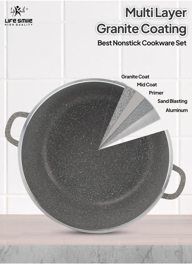 Life Smile Cookware Set 8 pieces - Pots set Induction Bottom, Granite Non Stick Coating 100% PFOA FREE, Die Cast Cooking Set include Casseroles And Kitchen Utensils  - Image 4