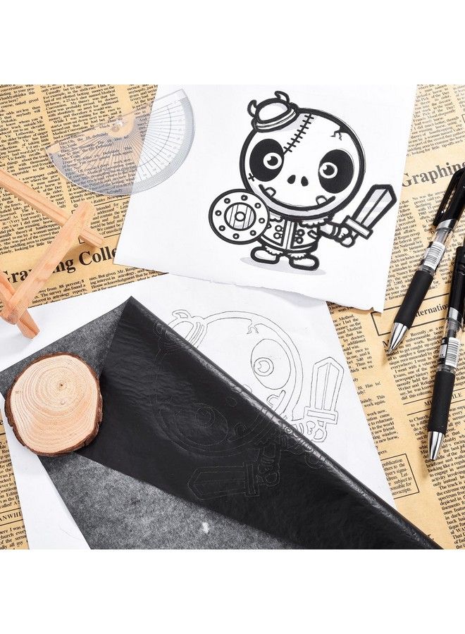 Hotop 100 Sheets Carbon Transfer Paper Black Tracing Paper For Wood Paper Canvas And Other Art Surfaces (8.5 X 11 Inch) - Image 4