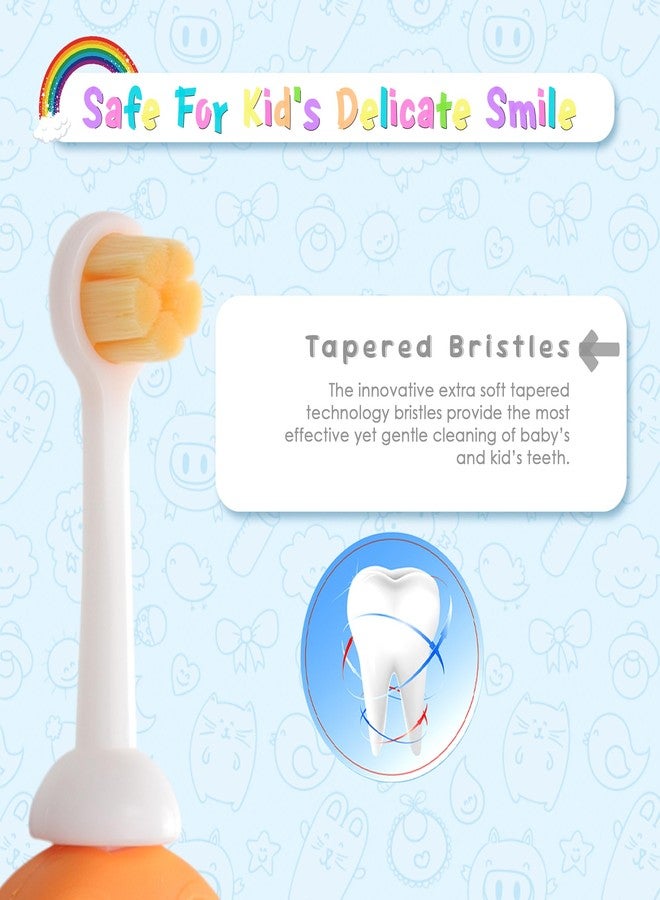 CARE CUB Baby's Mushroom Design Toothbrush with Teething Ring Orange - Image 3