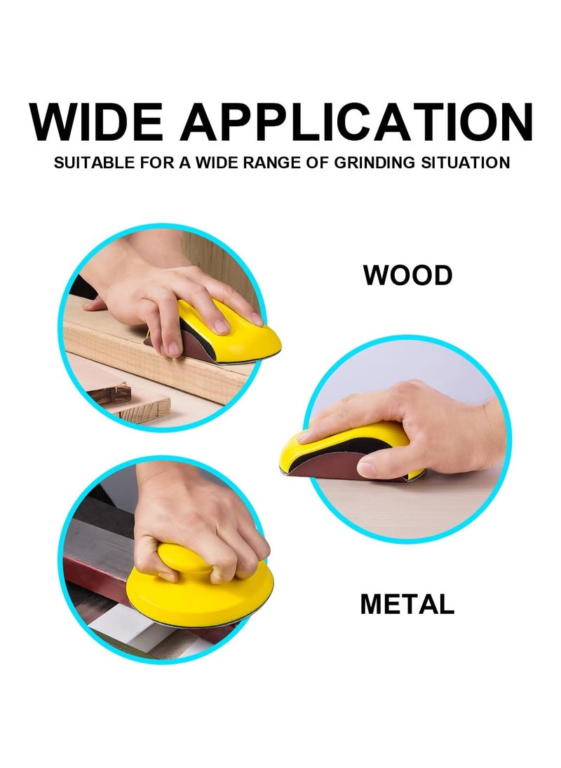 Excefore Hook and Loop Hand Sanding Block 5 Inch Mouse and Round Sanding Holder, 2 PCS Hand Sanding Pad for Woodworking Hook Backing Sandpaper Holder for Furniture  - Image 2