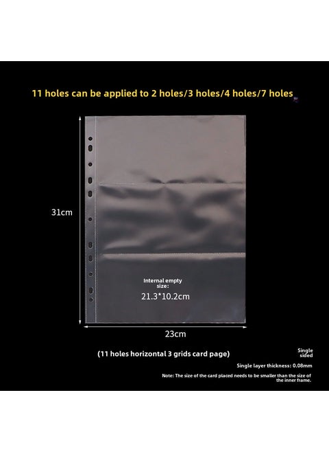 A4 Grid Card Sleeve Photo Album Large Capacitya4 11 Hole Horizontal 3 Card Pages 10 a4 11 Hole Horizontal 3 Card Pages 10