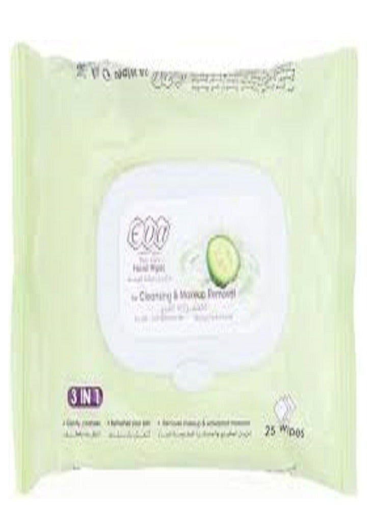 EVA WIPES MAKEUP REMOVAL OILY 25 WIPES