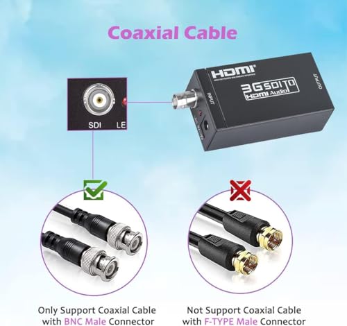 Microware SDI to HDMI Converter Adapter Mini 3G HD Sdi Hdmi Adapter for SD-SDI, HD-SDI and 3G-SDI signals - Image 5