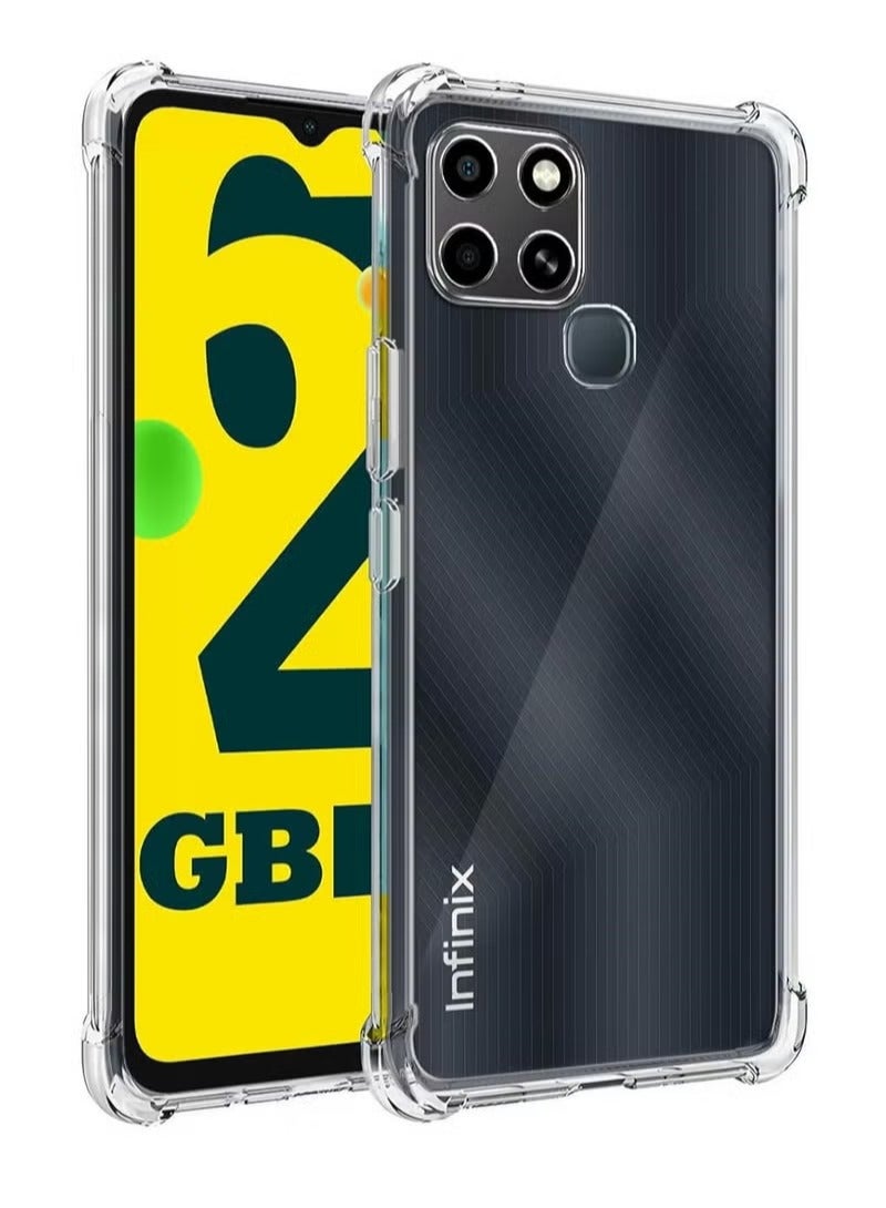 Transparent shockproof cover compatible with the Infinix Smart 6 phone
