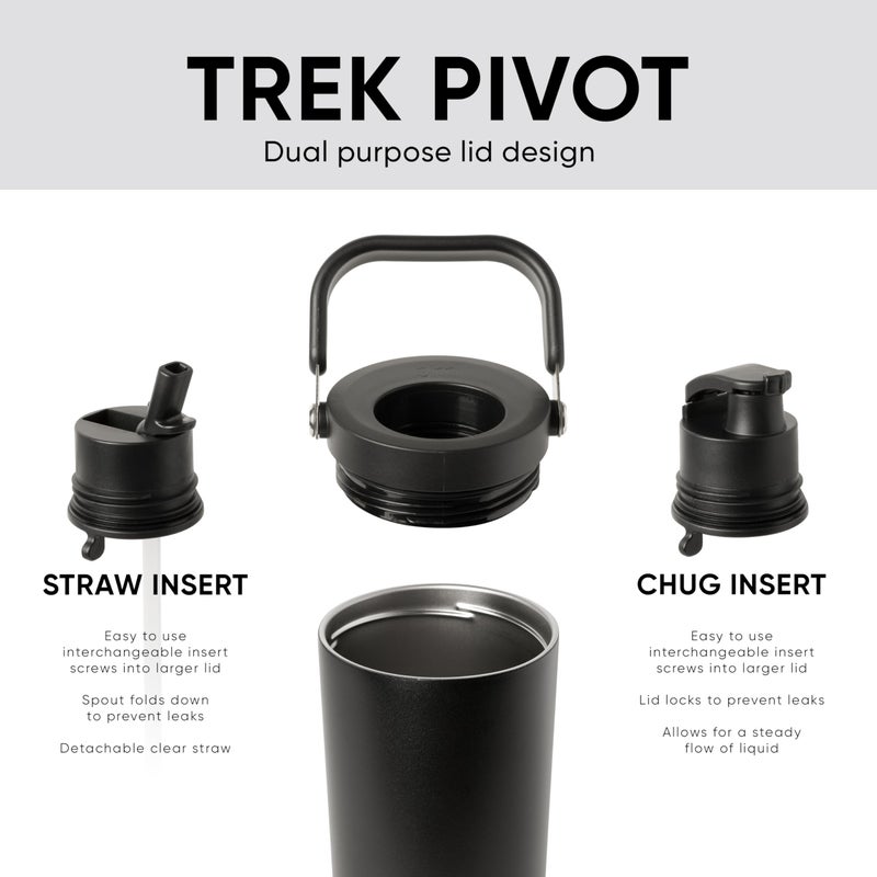 Simple Modern Trek Pivot | 40oz Flip Straw Tumbler with Handle | Water Bottle & Boot | Interchangeable Straw & Chug Lids | Insulated Stainless Steel Jug | Gym Sports Outdoors | Almond Birch - Image 2