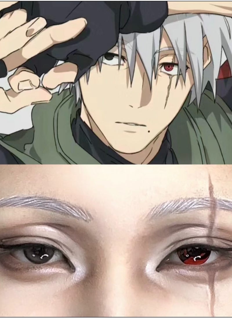 Unibling - Kakashi's Mangekyo Sharingan Naruto Yearly Colored Contact Lenses, Unisex Cosmetic Contact Lenses, Enlargement Collection, Cosplay, With Case - Image 1