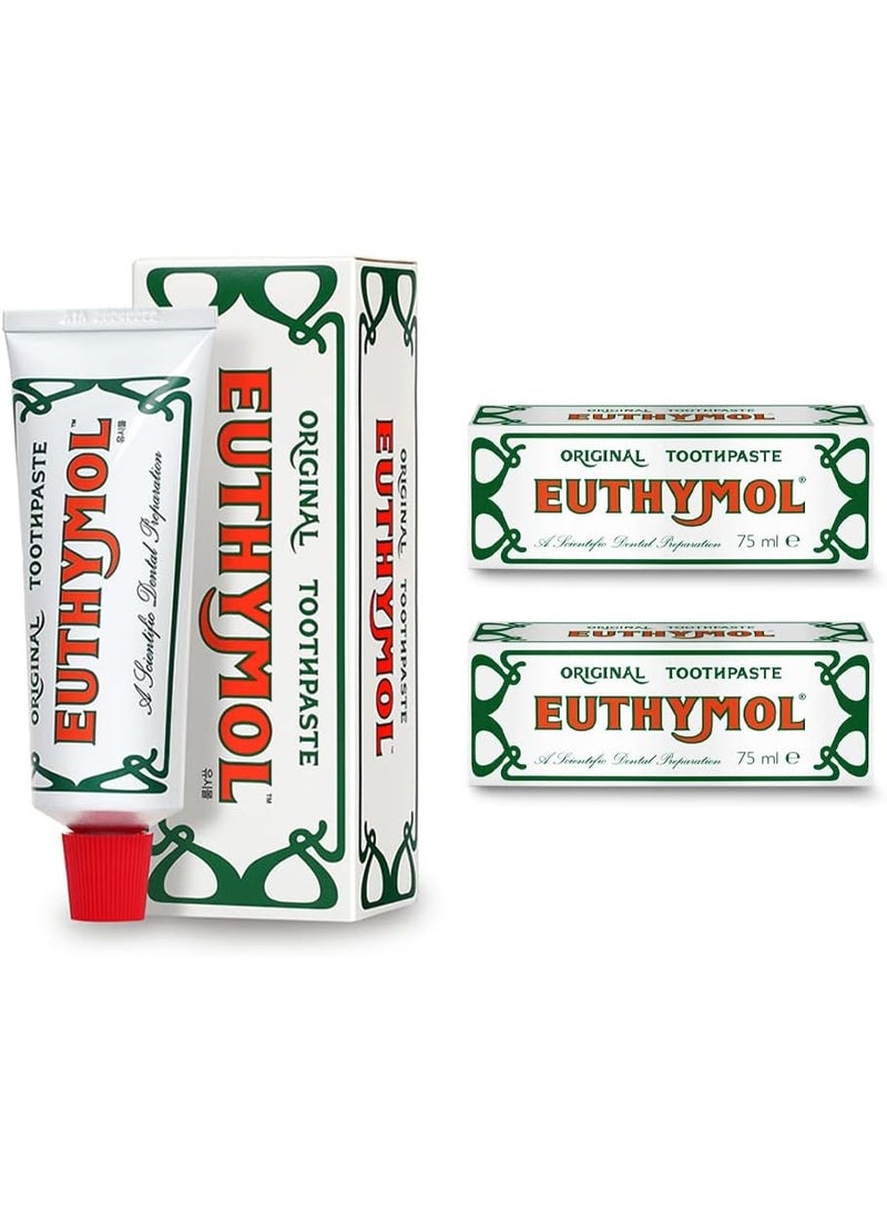 يوثيمول أنبوب معجون أسنان يوثيمول الأصلي (75 مل) - عبوة من قطعتين - Image 1