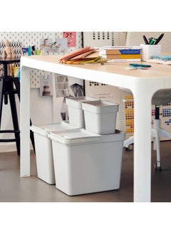 Zaboon Bin With Lid, Light Grey, 22 L  - Image 3