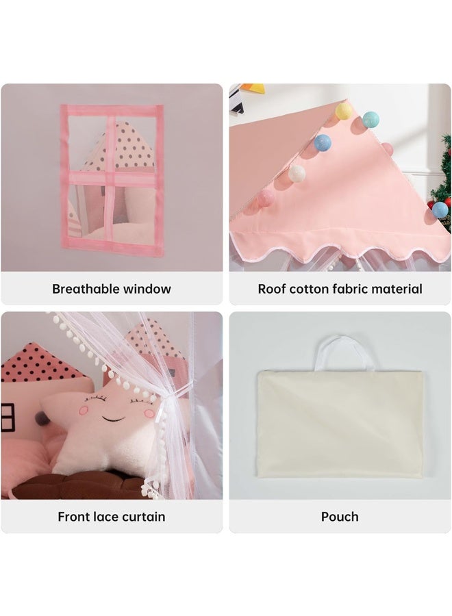 DUNISO Children's Play Tent, Playhouse For Boys And Girls, Indoor Secret Base For Toddlers, Outdoor Camping Toy House, Birthday Celebration, Garden Celebration, Suitable For Ball Pool House, 85*125*135 Cm (Pink) - Image 4