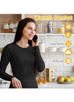 Beauenty Thermal Underwear for Women Fleece Lined Base Layer Pajama Set Cold Weather  - Image 3