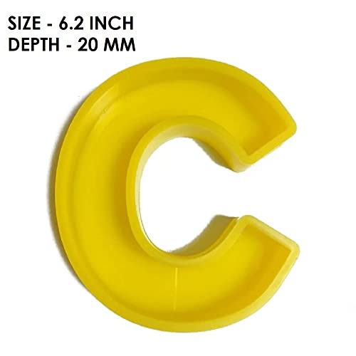 R H Lifestyle Resin Art Silicone Individual Alphabet Moulds, Alphabet Resin Mould Epoxy Resin Art with Mold Silicon Jewellery Moulds Resin Art Kit for Beginners 6.2 INCH (Letter C) - Image 2