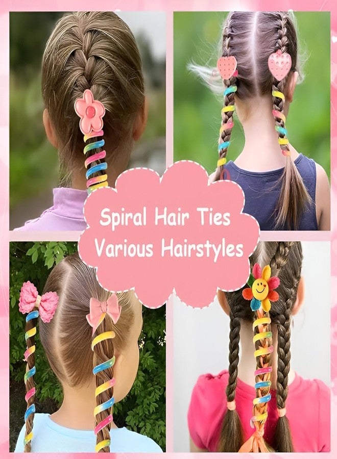 WECROO Spiral Hair Ties for Girls Colorful Braid Telephone Wire hair band for Kids |stretchy Rubber band Hair Accessories For Women & Girls (Multicolor, Pack of 8) - Image 5